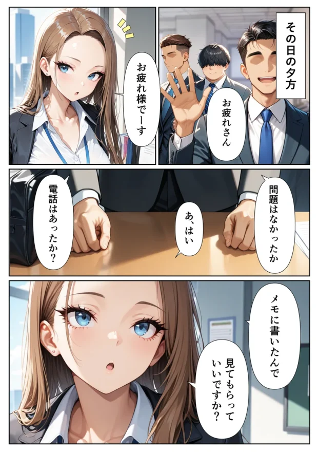 新卒問題ギャル 3人の上司のデカチンでお仕置きセックス 搾精されまくった話 011