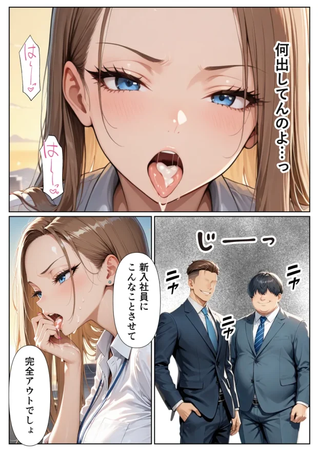 新卒問題ギャル 3人の上司のデカチンでお仕置きセックス 搾精されまくった話 024